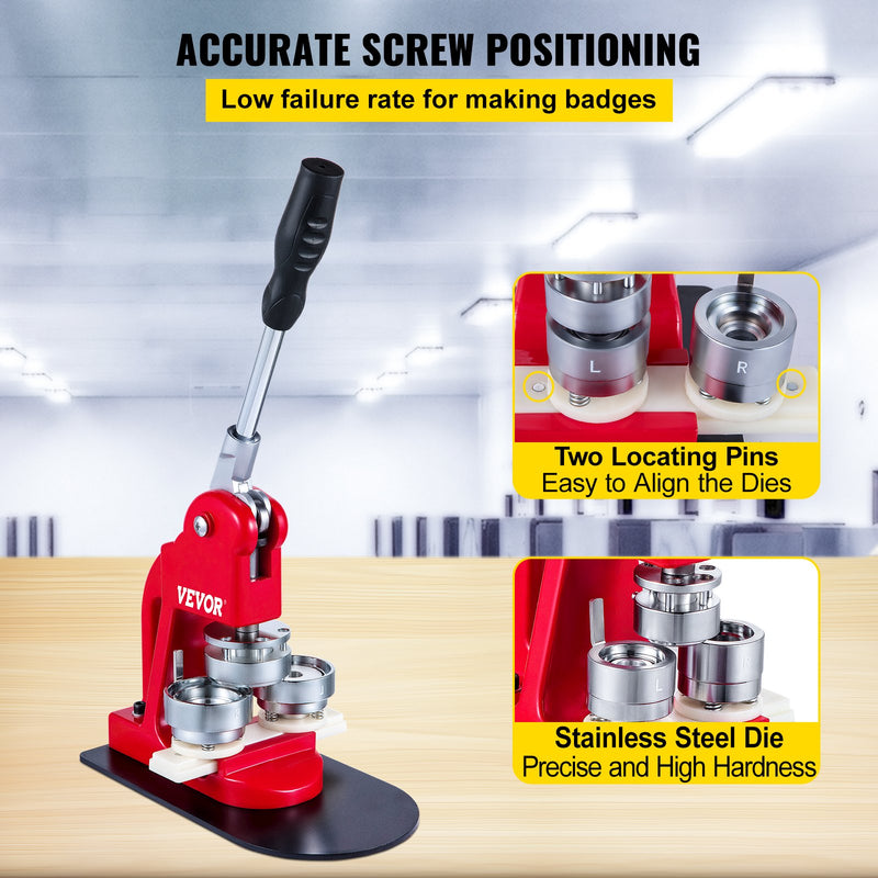 VEVOR 44mm pogu un nozīmīšu  izgatavošanas prese (komplektā 1000 gab.)