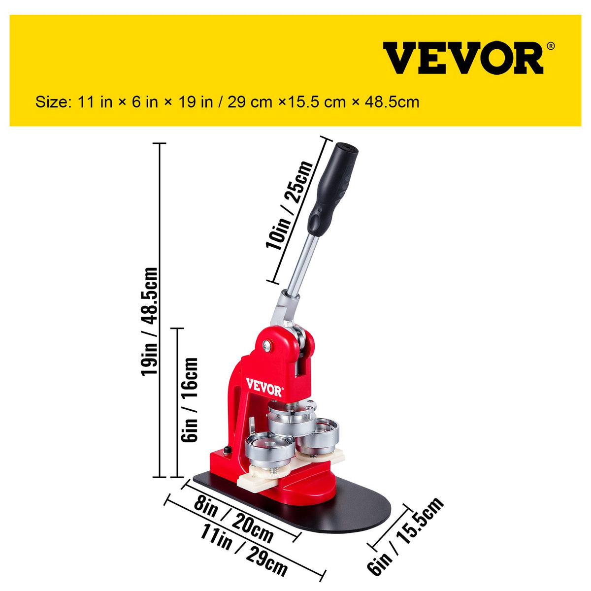 VEVOR märgipress 44 mm, komplektis 1000 tk
