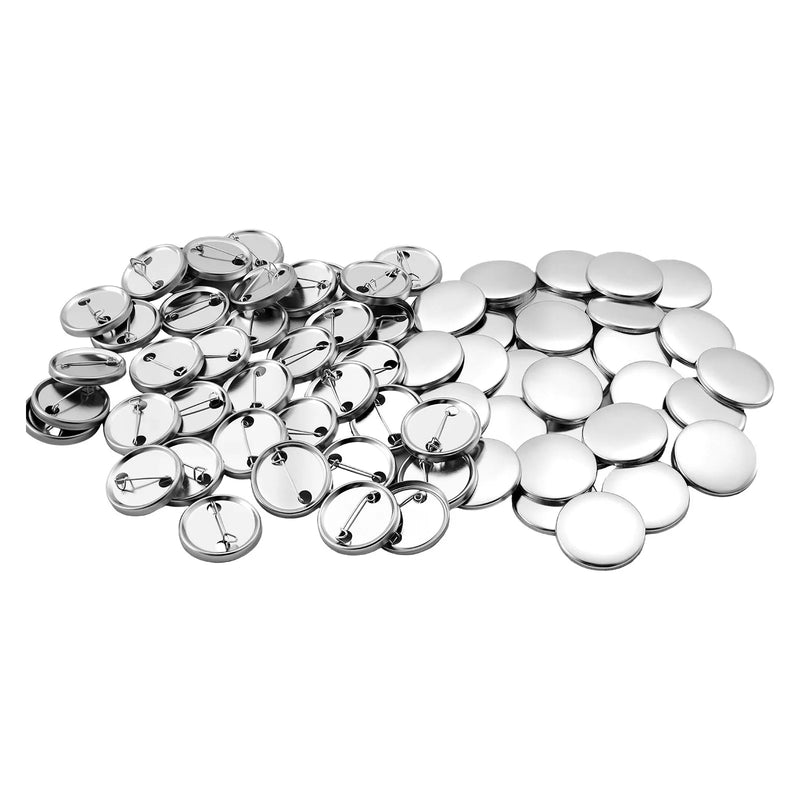 VEVOR nozīmīšu izgatavošanas komplekts, 200 komplekti, 32 mm, ar metāla aizmugurēm, metāla korpusiem, caurspīdīgām plēvēm un papīra sagatavēm