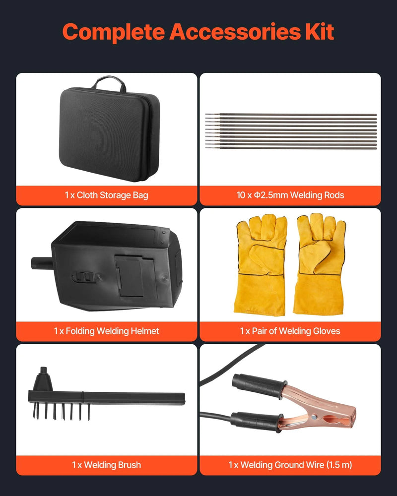 VEVOR Pārnēsājama Rokas Metināšanas Mašīna 20-120A ar 5 Līmeņu Strāvas Regulēšanu