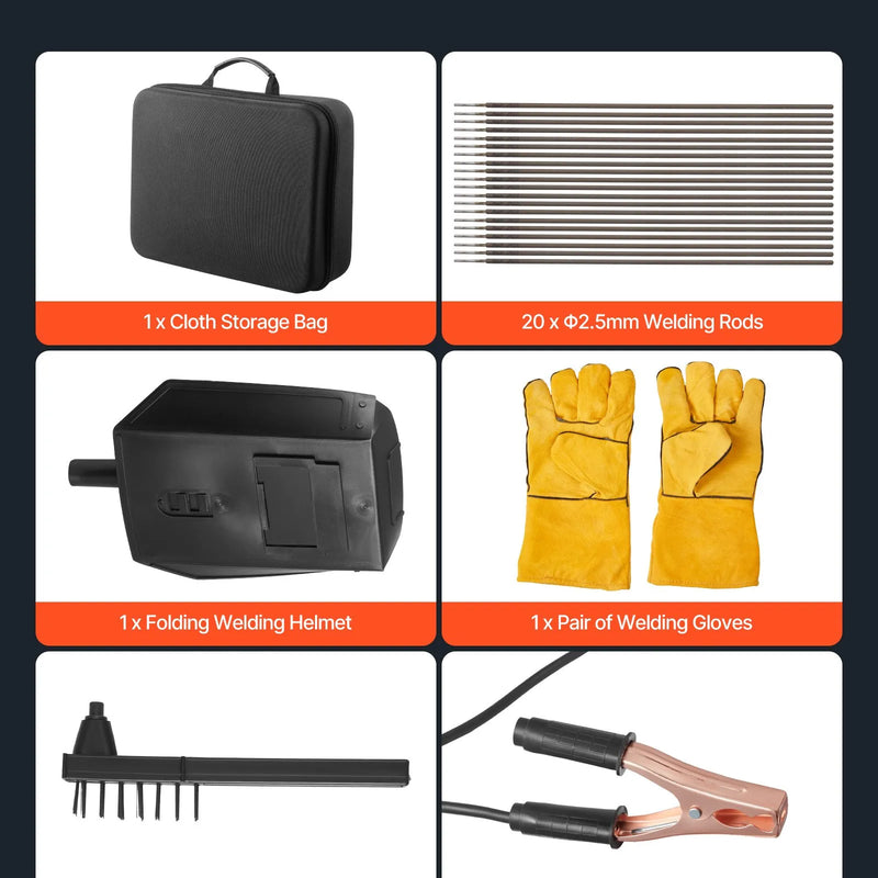 VEVOR Pārnēsājams Rokas Metināšanas Aparāts 20-140A ar 5 Līmeņu Strāvas Regulēšanu