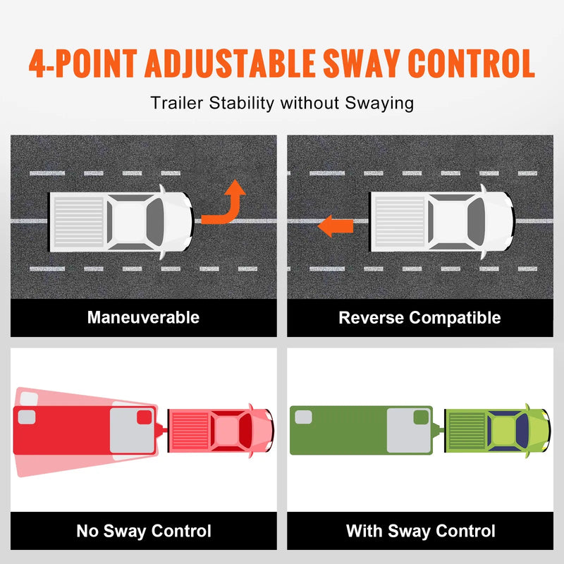 Vilkšanas slodzes sadalīšanas āķis 454 kg ar 59 mm lodveida savienojumu un 50 mm kātu