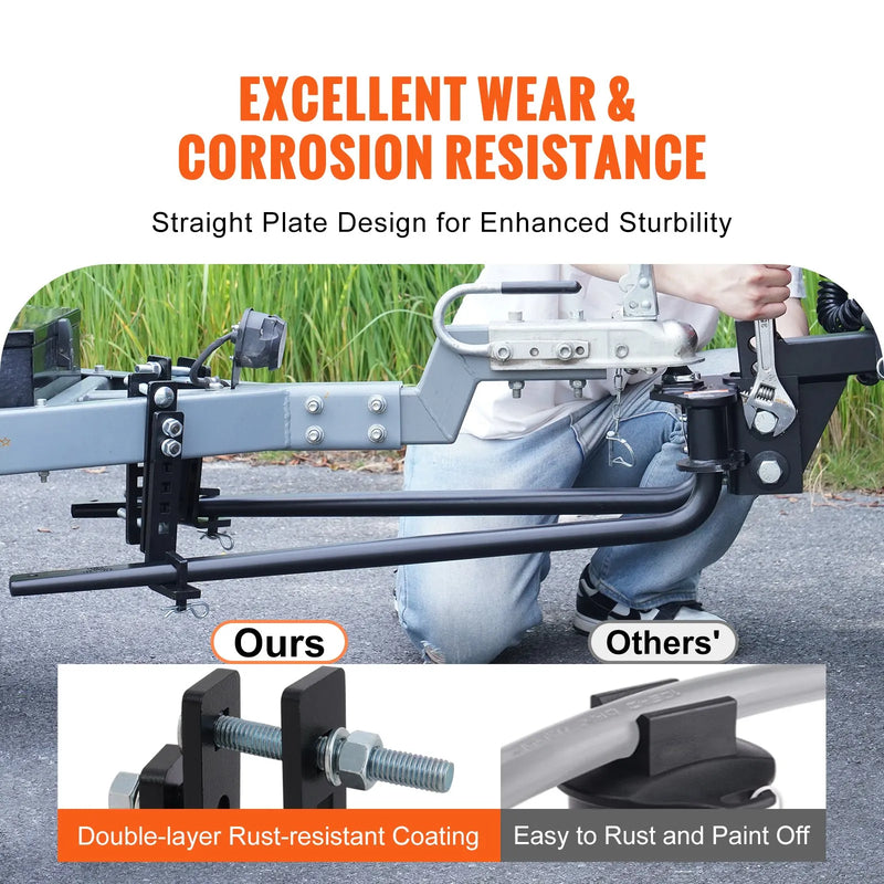 Vilkšanas slodzes sadalīšanas āķis 454 kg ar 59 mm lodveida savienojumu un 50 mm kātu