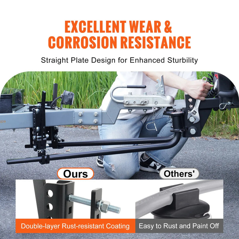 Vilkšanas slodzes sadalīšanas āķis 680 kg ar 59 mm lodveida savienojumu un 50 mm kātu