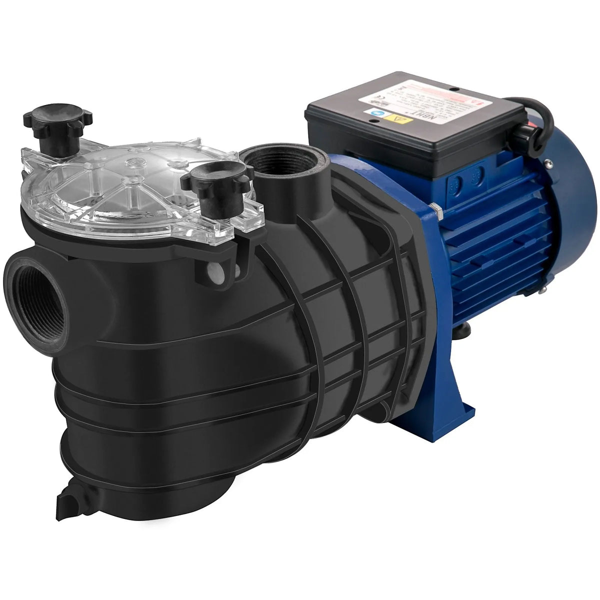 VEVOR Pool Pump 750 W, Flow up to 15,000 l/h, for Above-Ground and In-Ground Swimming Pools, with Strainer Basket, 50 mm Inlet/Outlet, Pool Filter Pump with 2 Connection Hoses
