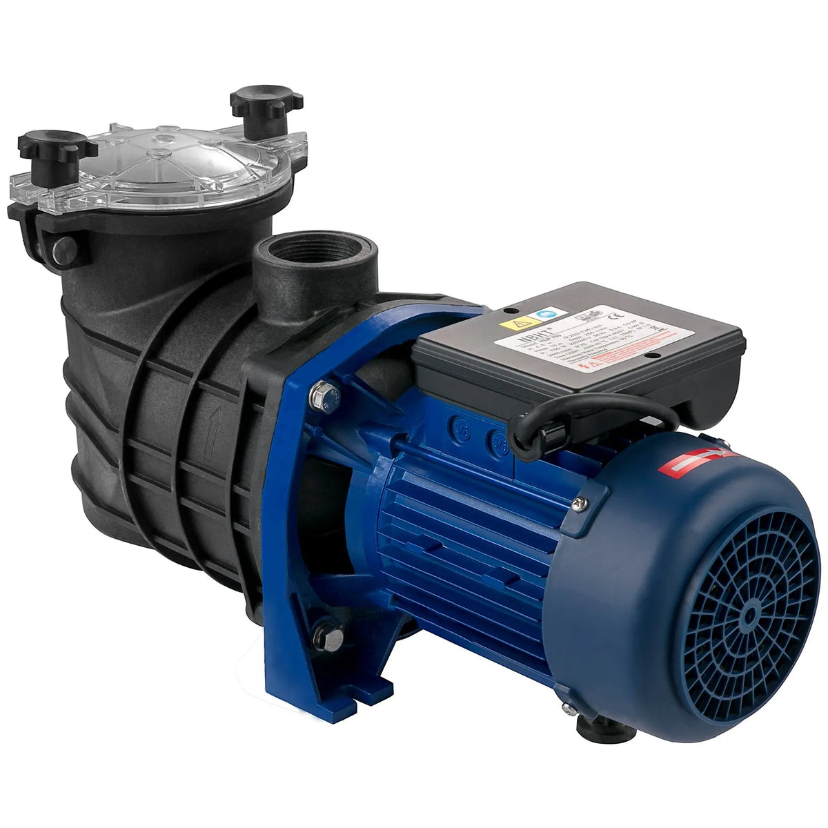 VEVOR Pool Pump 750 W, Flow up to 15,000 l/h, for Above-Ground and In-Ground Swimming Pools, with Strainer Basket, 50 mm Inlet/Outlet, Pool Filter Pump with 2 Connection Hoses