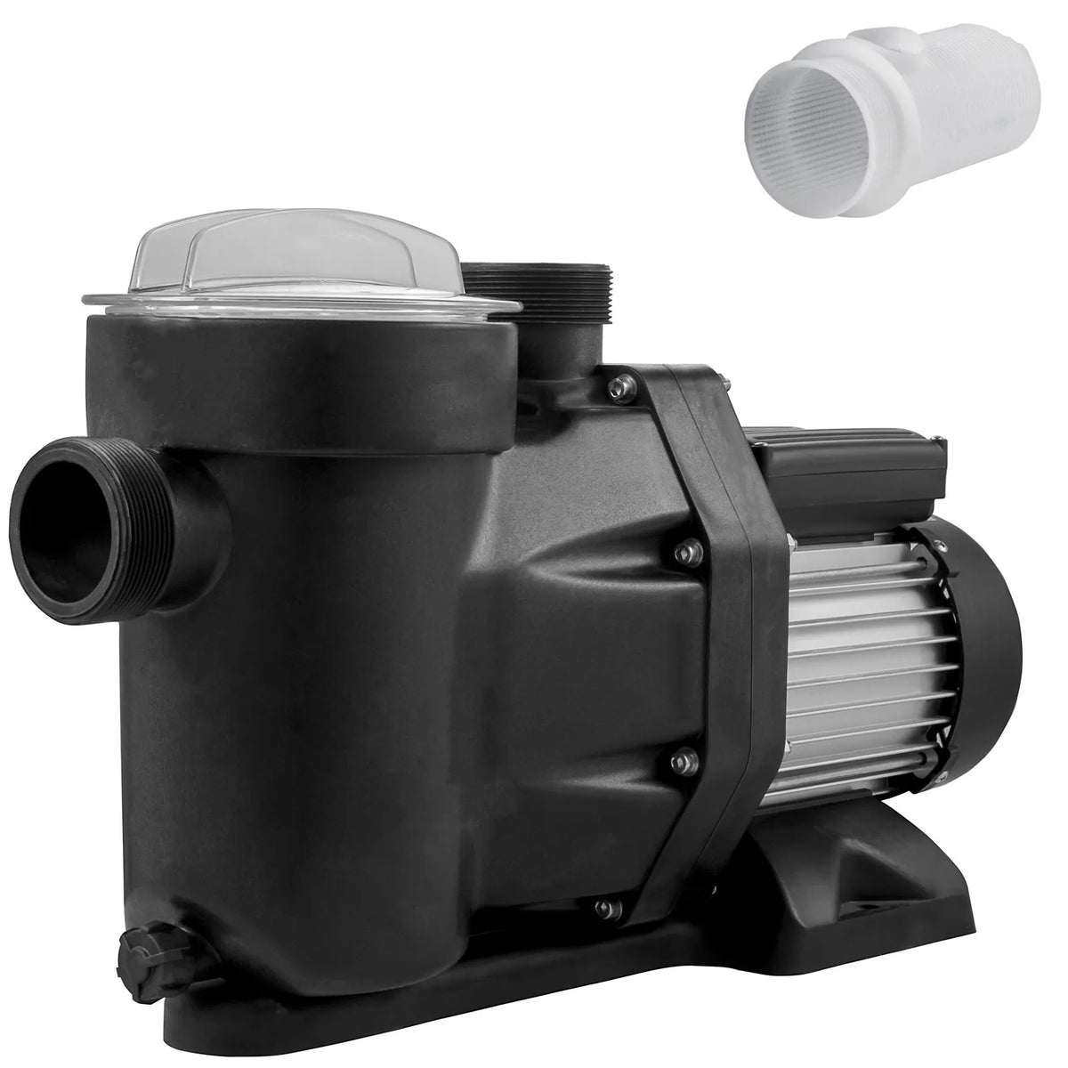 VEVOR Pool Pump, 750 W, 19,200 l/h, Swimming Pool Pump for Above-Ground and In-Ground Pools with Filter Basket, Ø50 mm Inlet/Outlet Connections and 2 Connection Hoses, for Clean Pool Water