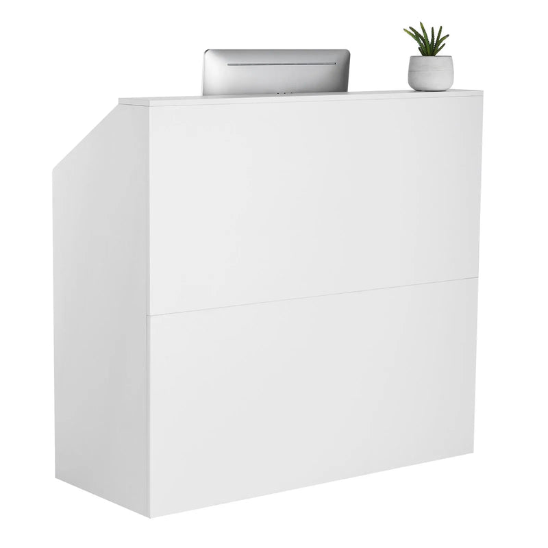VEVOR reģistratūras lete, taisnstūra recepcijas galds, 118 × 50 × 111,5 cm, veikalam, salonam un birojam, balta