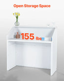 VEVOR reģistratūras lete, taisnstūra recepcijas galds, 118 × 50 × 111,5 cm, veikalam, salonam un birojam, balta