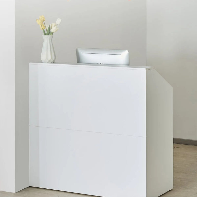 VEVOR reģistratūras lete, taisnstūra recepcijas galds, 118 × 50 × 111,5 cm, veikalam, salonam un birojam, balta