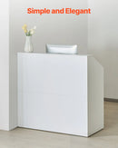 VEVOR reģistratūras lete, taisnstūra recepcijas galds, 118 × 50 × 111,5 cm, veikalam, salonam un birojam, balta