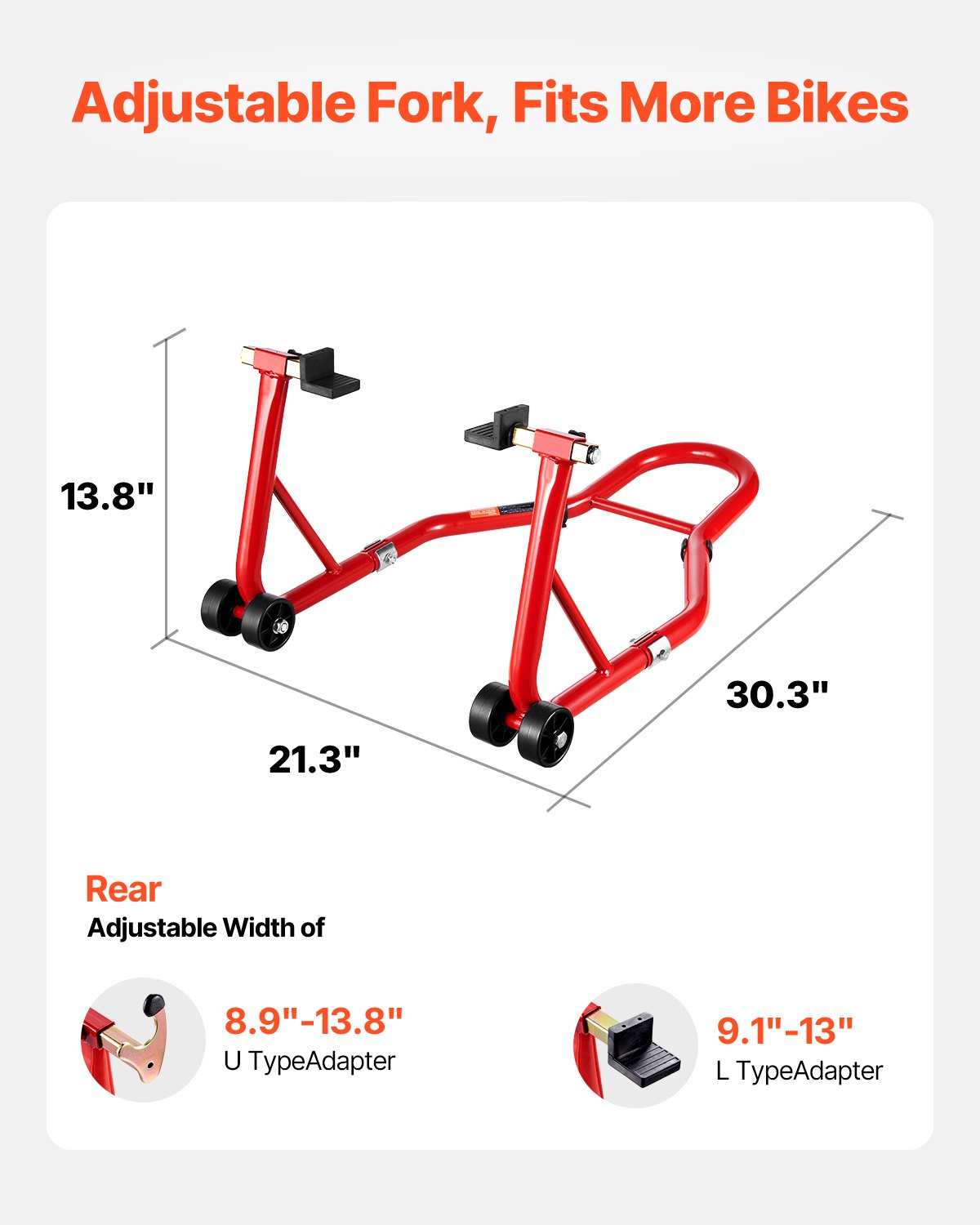 VEVOR Motorcycle Rear Lift 385 kg, Red