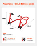 VEVOR motocikla aizmugurējais pacēlājs 385 kg, sarkans
