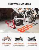 VEVOR motocikla aizmugurējais pacēlājs 385 kg, sarkans