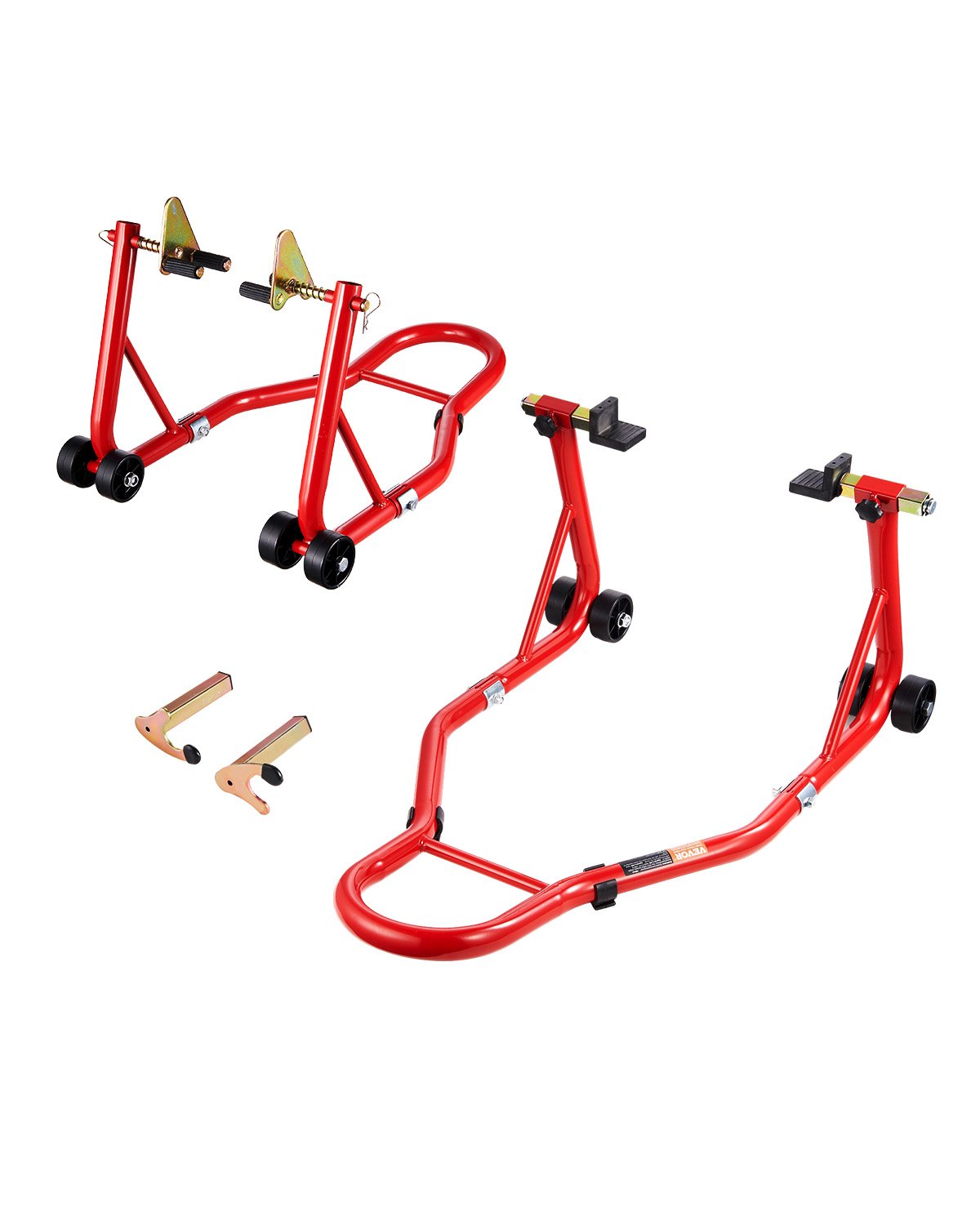VEVOR Motorcycle Front and Rear Lift – 850 kg Load Capacity, Suitable for Spool and Swingarm Attachments, Red