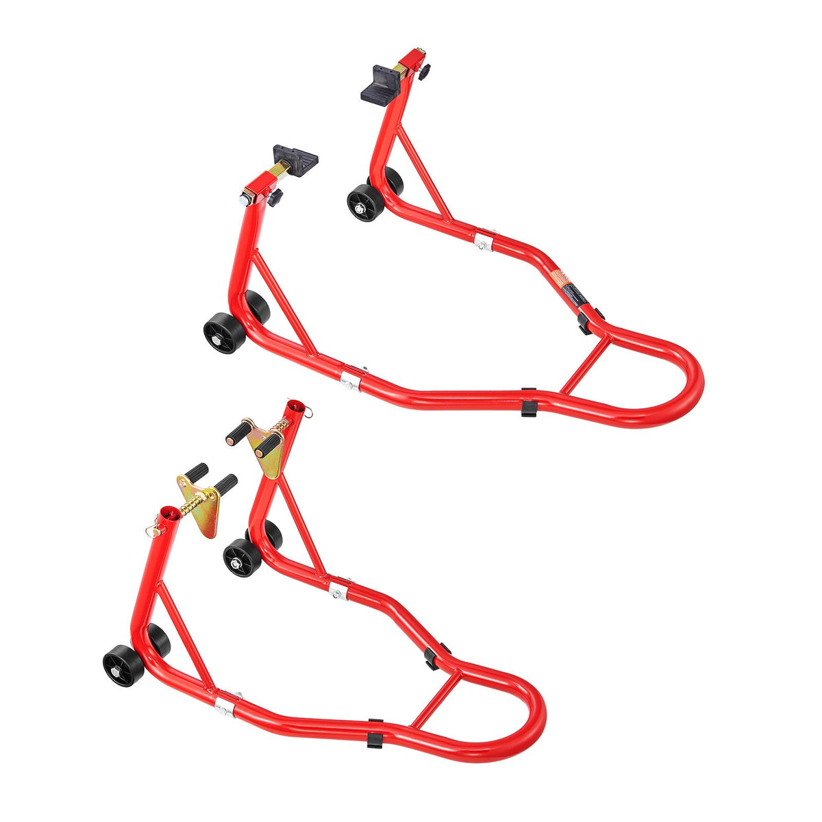 VEVOR Motorcycle Front and Rear Lift – 850 kg Load Capacity, Suitable for Spool and Swingarm Attachments, Red