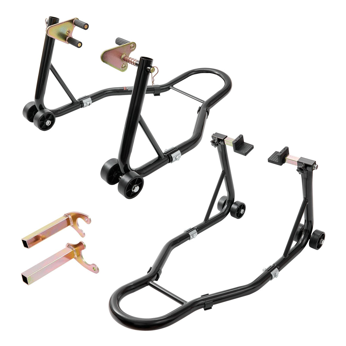 VEVOR Motorcycle Lift Stand for Front and Rear Wheel Lifting, 0.39 t, with U+L Fork Support, Compatible with Yamaha, Honda, Kawasaki, Suzuki – Black