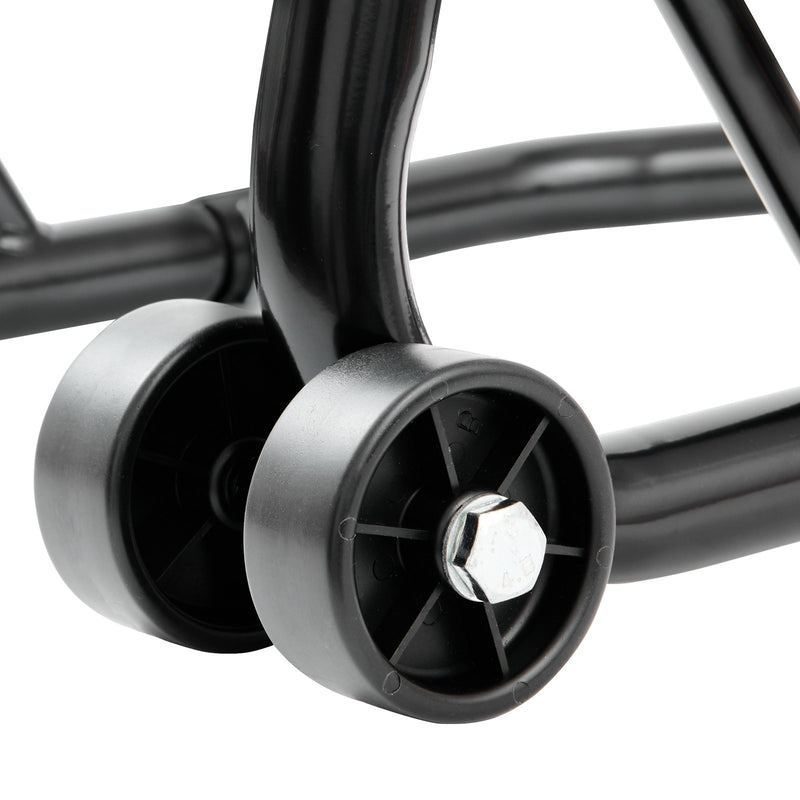 VEVOR motocikla statīvs priekšējā un aizmugurējā riteņa pacelšanai, 0,39 t, ar U+L dakšas atbalstu, saderīgs ar Yamaha, Honda, Kawasaki, Suzuki - melns