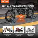VEVOR motocikla statīvs priekšējā un aizmugurējā riteņa pacelšanai, 0,39 t, ar U+L dakšas atbalstu, saderīgs ar Yamaha, Honda, Kawasaki, Suzuki - melns