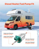 Dīzeļsildītāja degvielas sūknis 12 V, alumīnija dozēšanas sūknis ar 22 ml padevi, piemērots 2 kW, 5 kW un 8 kW dīzeļsildītājiem, klusa darbība ar impulsu tehnoloģiju