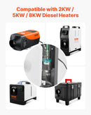 Dīzeļsildītāja degvielas sūknis 12 V, alumīnija dozēšanas sūknis ar 22 ml padevi, piemērots 2 kW, 5 kW un 8 kW dīzeļsildītājiem, klusa darbība ar impulsu tehnoloģiju