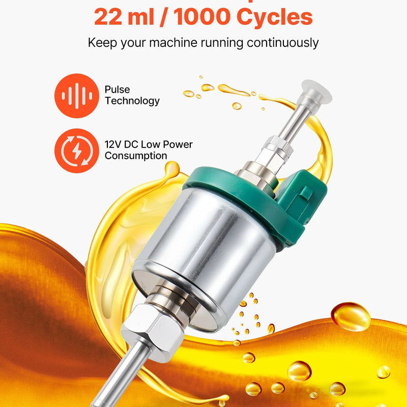Dīzeļsildītāja degvielas sūknis 12 V, alumīnija dozēšanas sūknis ar 22 ml padevi, piemērots 2 kW, 5 kW un 8 kW dīzeļsildītājiem, klusa darbība ar impulsu tehnoloģiju