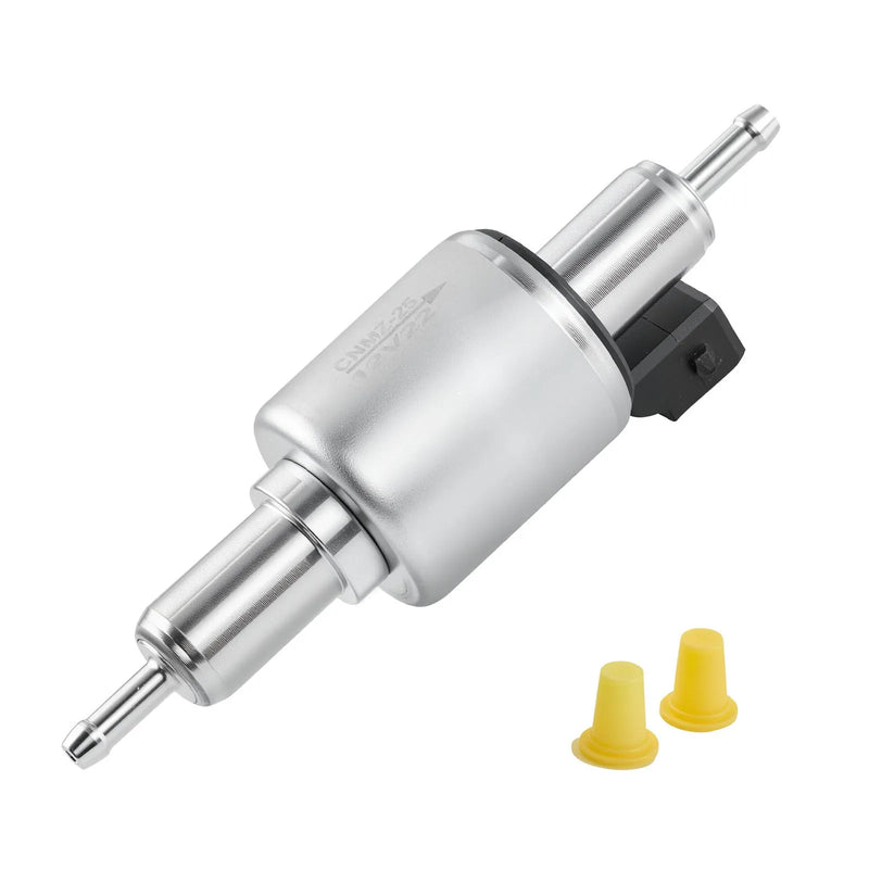 Dīzeļsildītāja degvielas sūknis 12/24 V, automašīnas gaisa sildītāja dozēšanas sūknis ar 22-32 ml padevi, piemērots 2 kW, 5 kW un 8 kW dīzeļsildītājiem, klusas darbības dizains ar impulsu tehnoloģiju