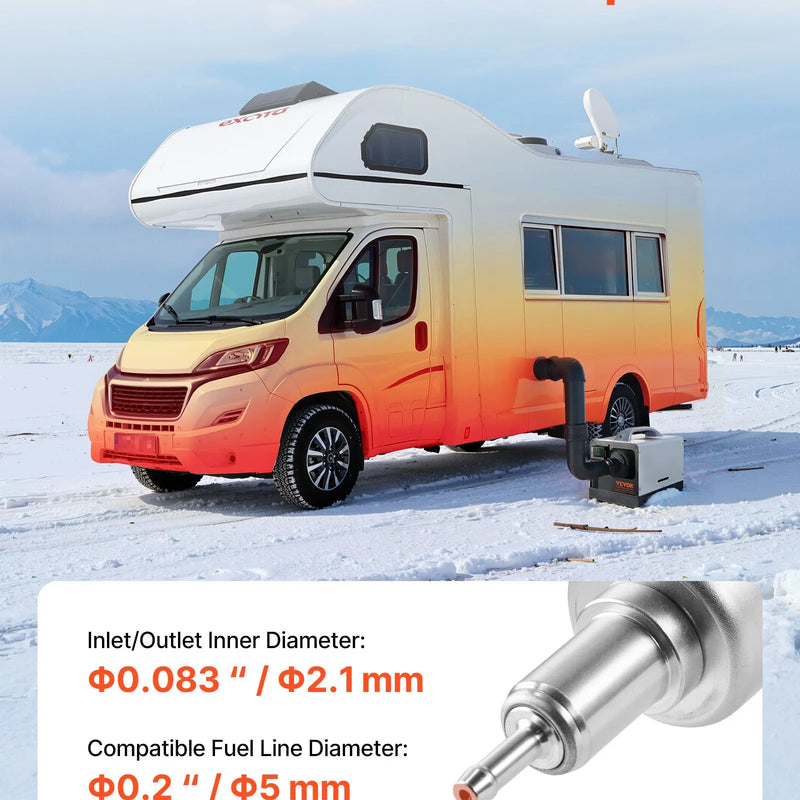 Dīzeļsildītāja degvielas sūknis 12/24 V, automašīnas gaisa sildītāja dozēšanas sūknis ar 22-32 ml padevi, piemērots 2 kW, 5 kW un 8 kW dīzeļsildītājiem, klusas darbības dizains ar impulsu tehnoloģiju