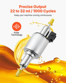 Dīzeļsildītāja degvielas sūknis 12/24 V, automašīnas gaisa sildītāja dozēšanas sūknis ar 22-32 ml padevi, piemērots 2 kW, 5 kW un 8 kW dīzeļsildītājiem, klusas darbības dizains ar impulsu tehnoloģiju