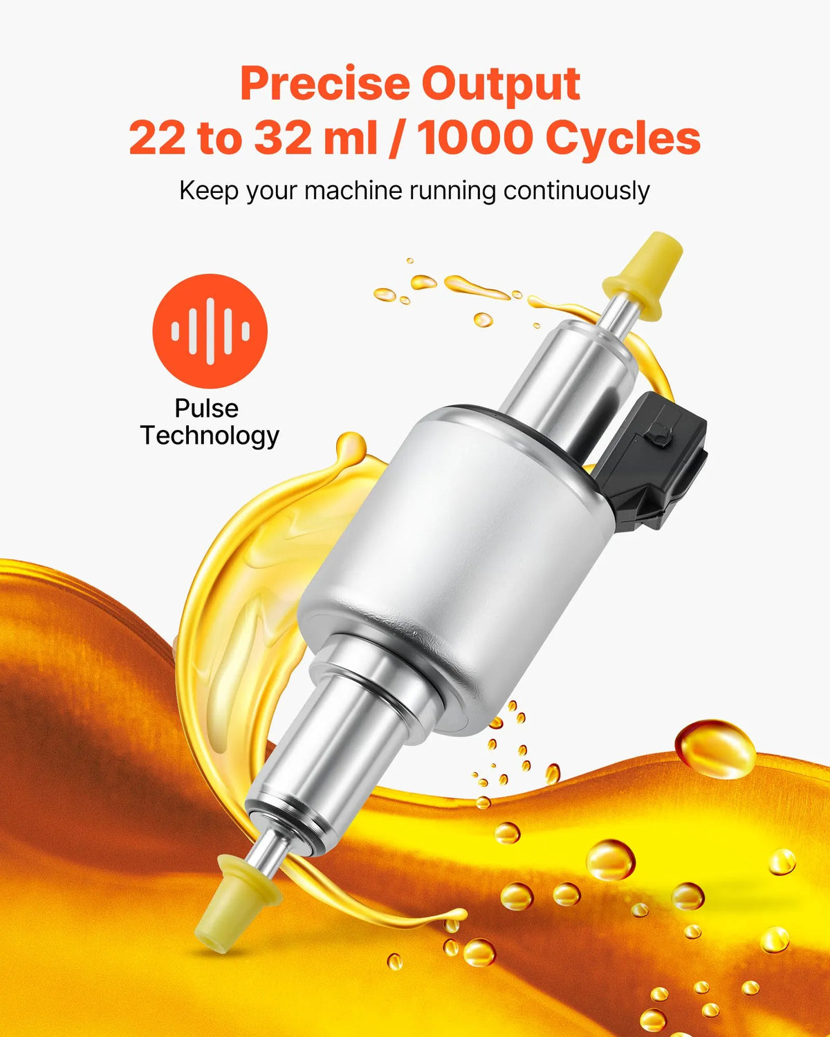 Dīzeļsildītāja degvielas sūknis 12/24 V, automašīnas gaisa sildītāja dozēšanas sūknis ar 22–32 ml padevi, piemērots 2 kW, 5 kW un 8 kW dīzeļsildītājiem, klusas darbības dizains ar impulsu tehnoloģiju - ZEMLETES.LV