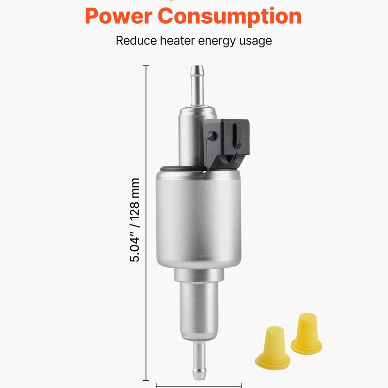 Dīzeļsildītāja degvielas sūknis 12/24 V, automašīnas gaisa sildītāja dozēšanas sūknis ar 22-32 ml padevi, piemērots 2 kW, 5 kW un 8 kW dīzeļsildītājiem, klusas darbības dizains ar impulsu tehnoloģiju
