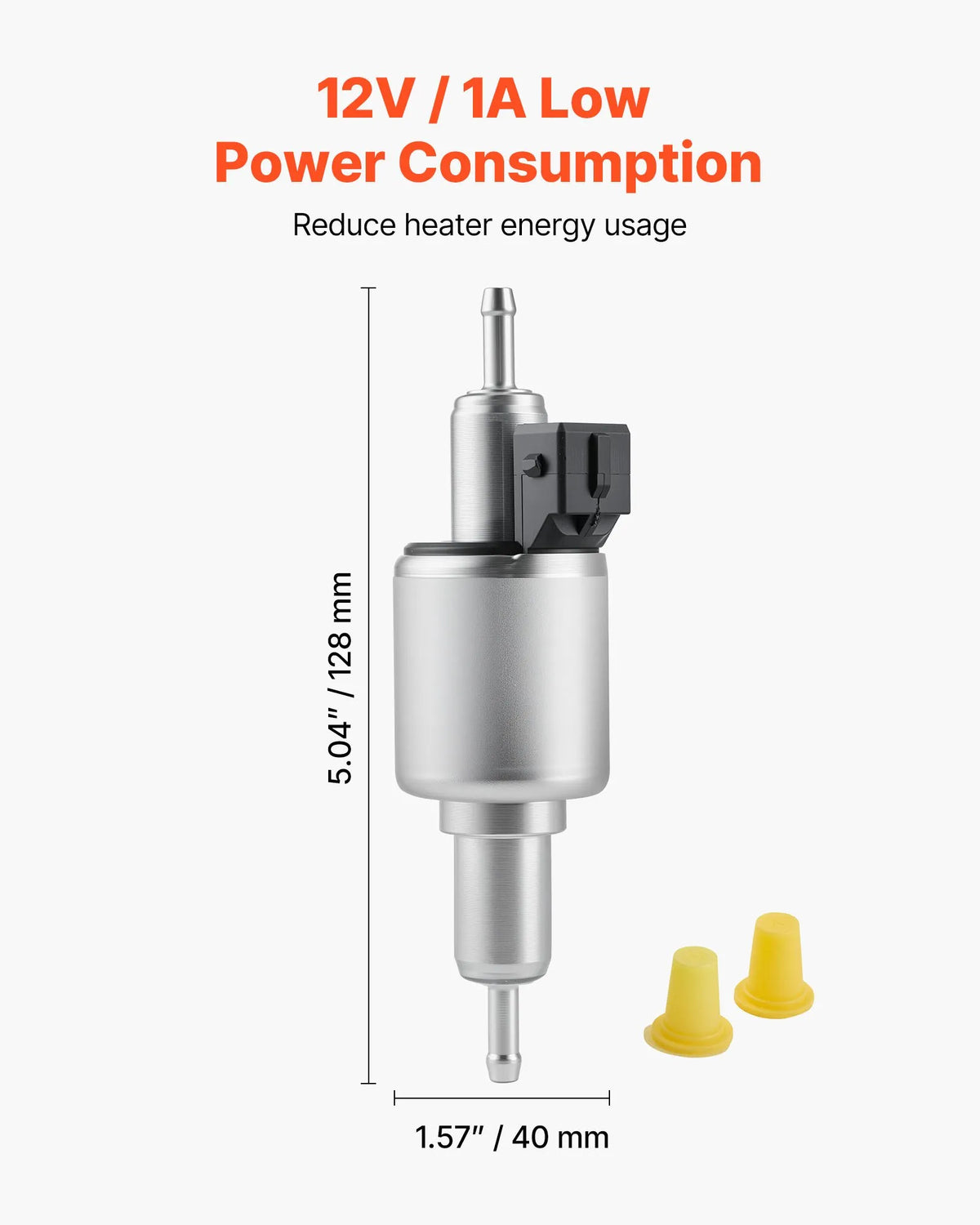 Dīzeļsildītāja degvielas sūknis 12/24 V, automašīnas gaisa sildītāja dozēšanas sūknis ar 22–32 ml padevi, piemērots 2 kW, 5 kW un 8 kW dīzeļsildītājiem, klusas darbības dizains ar impulsu tehnoloģiju - ZEMLETES.LV