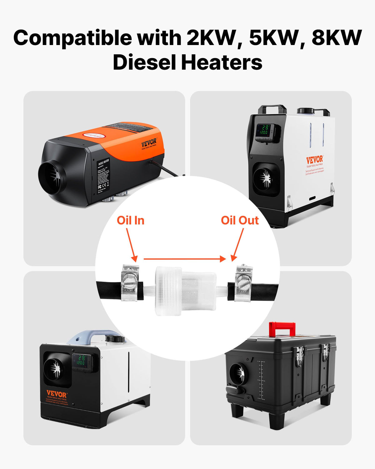 Diesel heater fuel hose kit 5000 mm