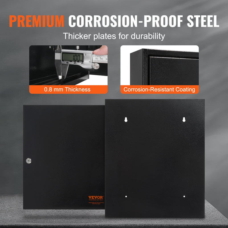 VEVOR atslēgu skapītis 100 atslēgām ar slēdzeni, regulējamiem āķiem un krāsainām birkām