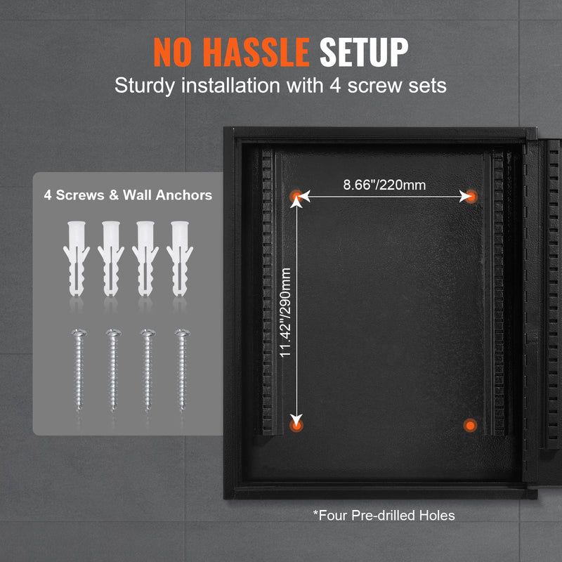 VEVOR atslēgu skapītis 100 atslēgām ar slēdzeni, regulējamiem āķiem un krāsainām birkām