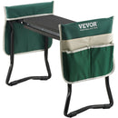 VEVOR Dārza ceļgala atbalsts un sols, 150 kg slodzes jauda, 20,32 cm EVA spilvens, salokāms dārza sols ar instrumentu maisu