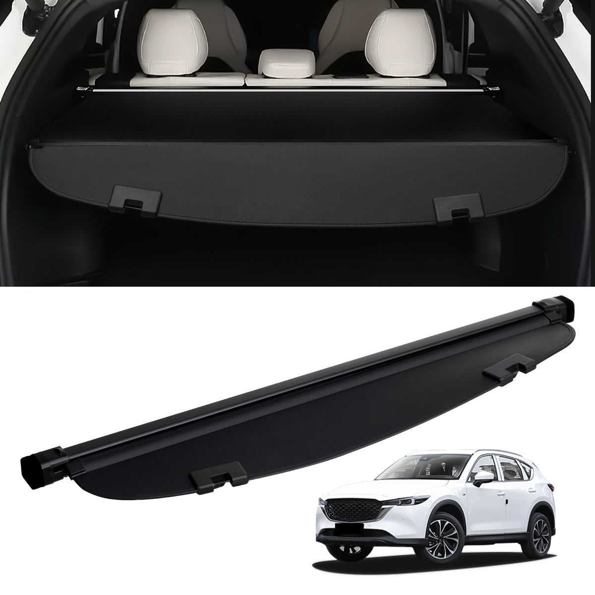 VEVOR Retractable Cargo Cover for Mazda CX-5 2017–2024 Enhanced Rear Trunk Cover