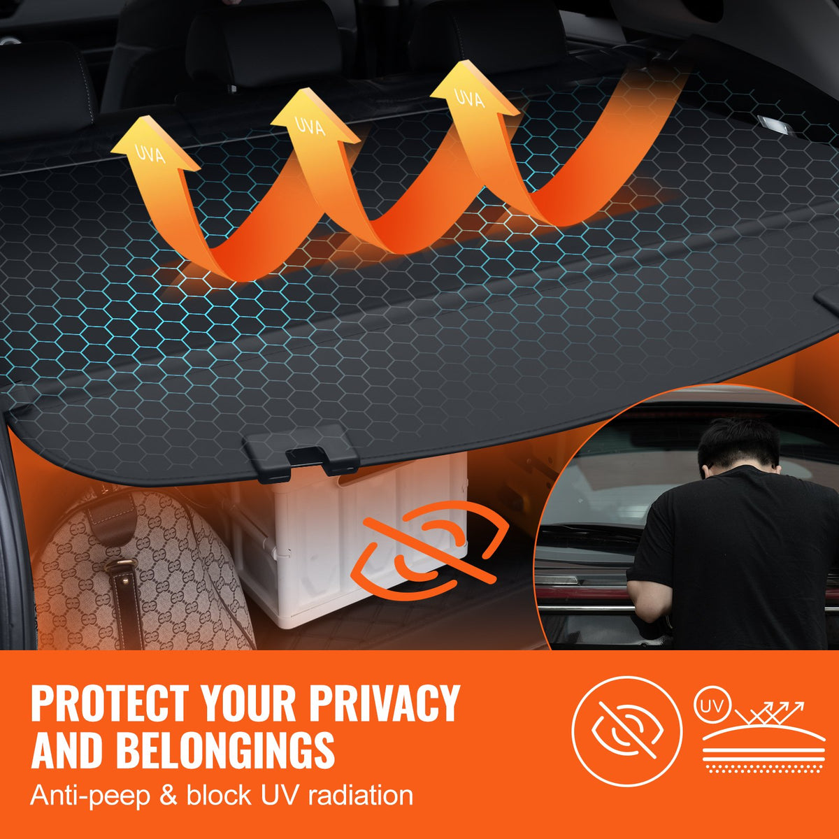 VEVOR Retractable Cargo Cover for Mazda CX-5 2017–2024 Enhanced Rear Trunk Cover