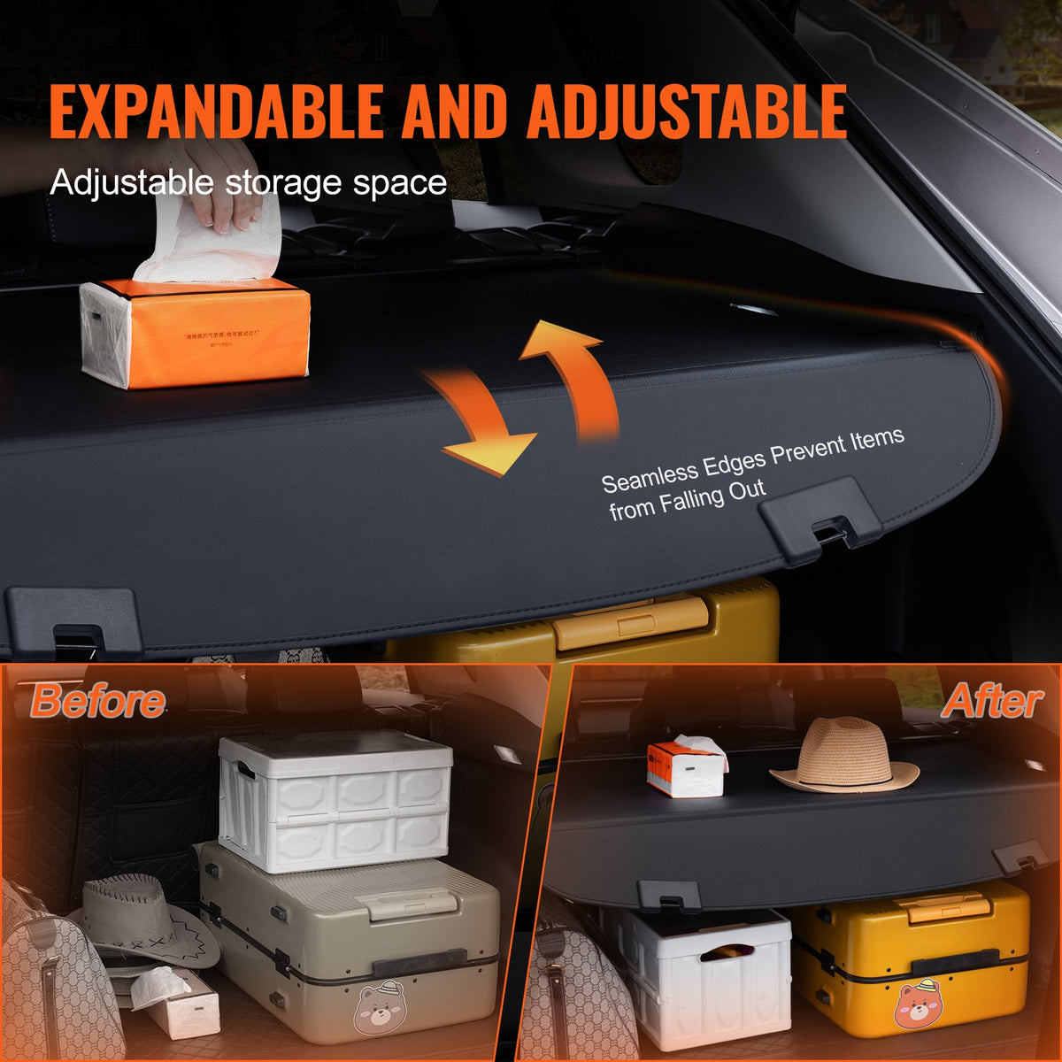 VEVOR Retractable Cargo Cover for Mazda CX-5 2017–2024 Enhanced Rear Trunk Cover