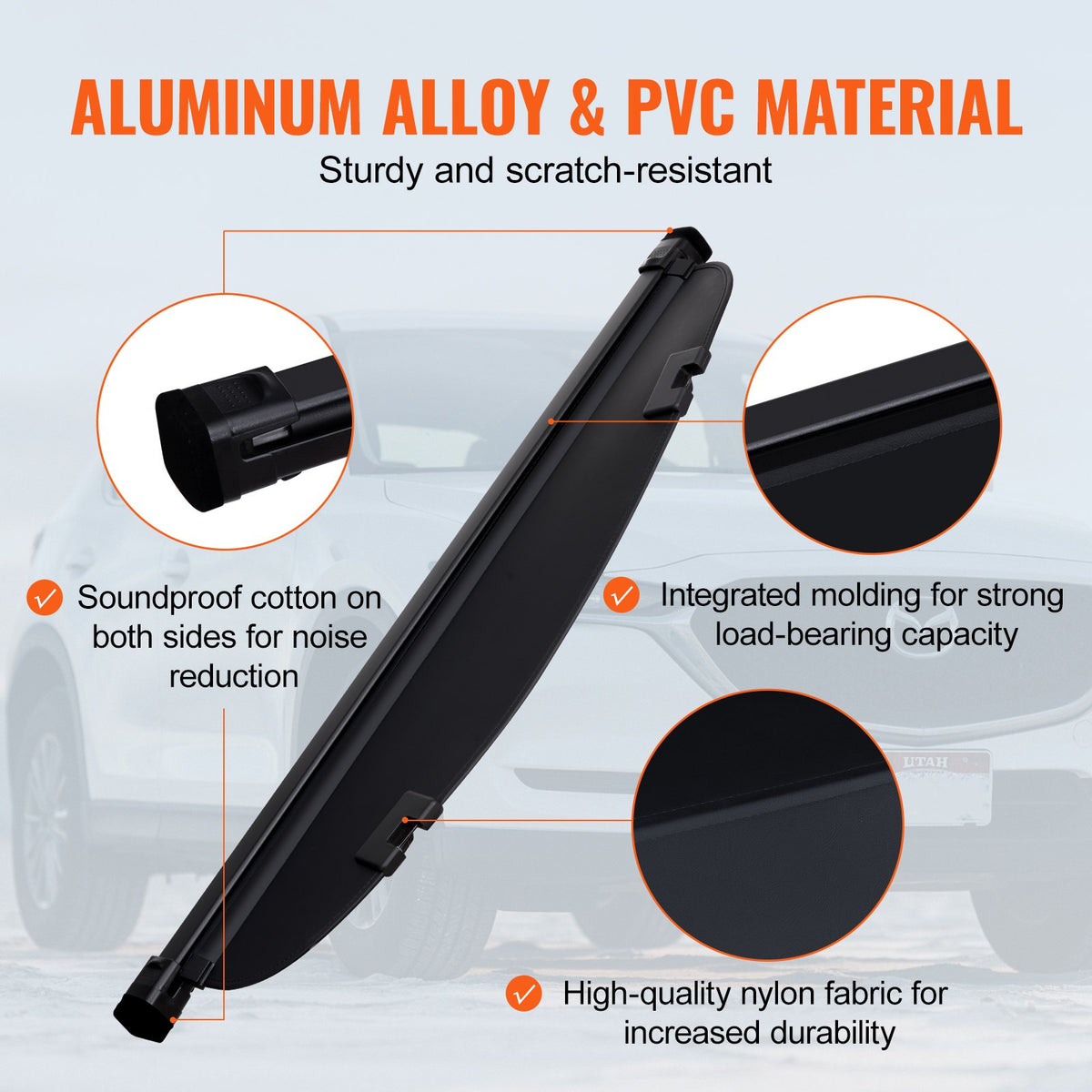 VEVOR Retractable Cargo Cover for Mazda CX-5 2017–2024 Enhanced Rear Trunk Cover