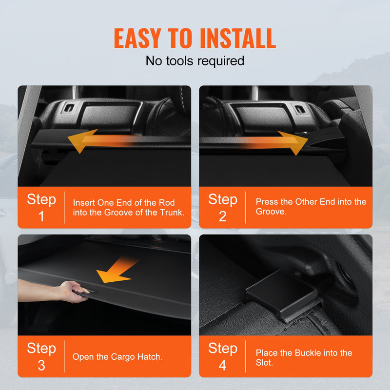 VEVOR izvelkamais bagāžas pārsegs Jeep Grand Cherokee 2. rinda 2022–2024 OEM dizains