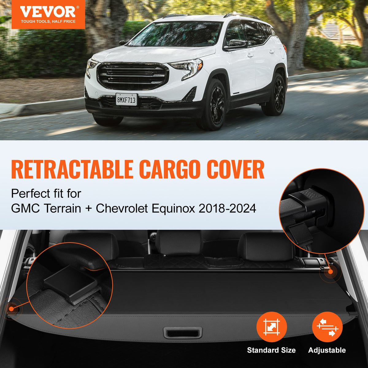 VEVOR Retractable Tonneau Cover for GMC Terrain and Chevrolet Equinox 2018-2024