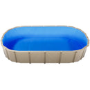 VEVOR ovāls baseina ieliktnis 375 × 732 cm UniBead sistēma 120 cm sienas augstumam, augstas kvalitātes vinils ar noplūdes remonta ielāpiem, paredzēts virszemes baseiniem ar tērauda sienām, zils