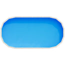 VEVOR ovāls baseina ieliktnis 375 × 732 cm UniBead sistēma 120 cm sienas augstumam, augstas kvalitātes vinils ar noplūdes remonta ielāpiem, paredzēts virszemes baseiniem ar tērauda sienām, zils