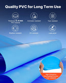 VEVOR ovāls baseina ieliktnis 375 × 732 cm UniBead sistēma 120 cm sienas augstumam, augstas kvalitātes vinils ar noplūdes remonta ielāpiem, paredzēts virszemes baseiniem ar tērauda sienām, zils