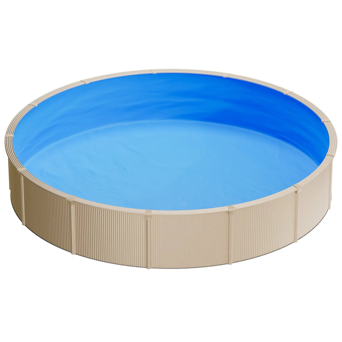 VEVOR apaļš baseina ieliktnis Ø365,7 cm pārlaiduma tipa 90 cm sienas augstumam, augstas kvalitātes vinils ar noplūdes remonta ielāpiem, paredzēts virszemes baseiniem ar tērauda sienām, zils - ZEMLETES.LV