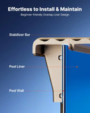 VEVOR apaļš baseina ieliktnis Ø350,5 cm pārlaiduma tipa 90 cm sienas augstumam, augstas kvalitātes vinils ar noplūdes remonta ielāpiem, paredzēts virszemes baseiniem ar tērauda sienām, zils