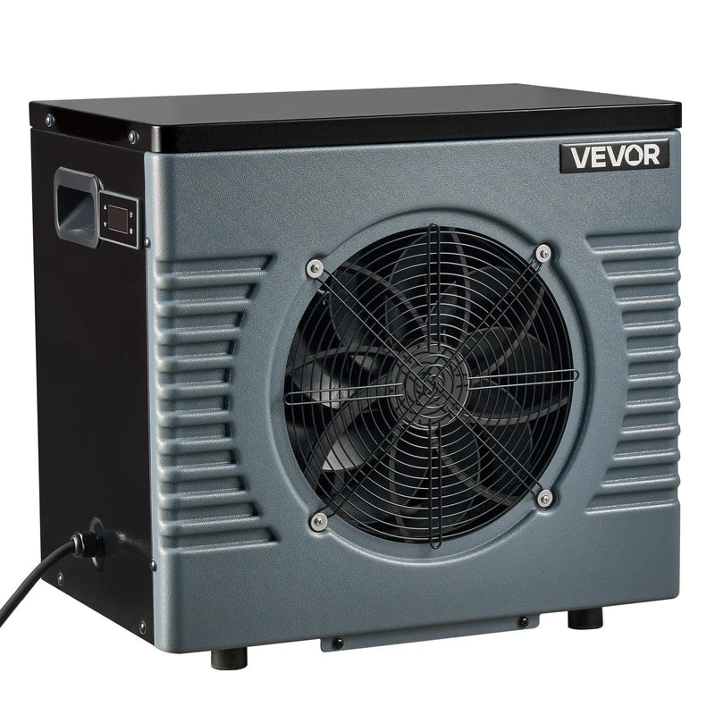 VEVOR 4160 W baseina siltumsūknis, elektriskais baseina sildītājs virszemes baseiniem līdz 15 m³, maksimālais COP 5,14, zems trokšņa līmenis, GFCI aizsardzība, sildīšanas temperatūra 15–40 ℃ peldēšanai un fitnesam, 220 V 50 Hz