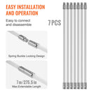 VEVOR skursteņa tīrīšanas komplekts 7 m, neilona stieņi, elastīga birste 360°, kamīniem un dūmvadiem