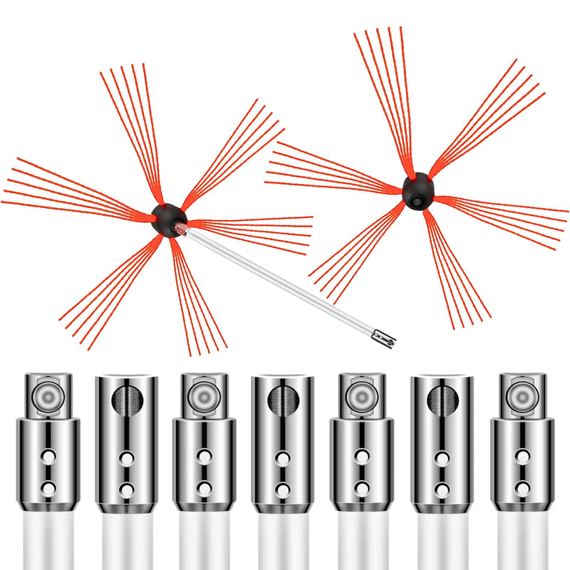 VEVOR Dūmvadu tīrīšanas komplekts - 8 m, elastīgas stieņi, piemērots dūmvada un dūmvada cauruļu tīrīšanai